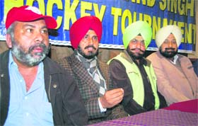 Office-bearers of the Ludhiana Sportsmen Welfare Association at a press conference