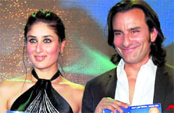 Actors Kareena Kapoor and Saif Ali Khan at the launch of a travel magazine in Mumbai