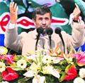 Iranian President Mahmoud Ahmadinejad at a ceremony to mark the 31st anniversary of Islamic Revolution, in Tehran