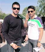 Here come the Boxy Boys: A long list of television stars, including Zulfi Syed, Jatin Grewal (above), Shawar Ali, Manav Gohil, Varun, Jai Bhanushali, among others, landed in Chandigarh for the friendship match.
