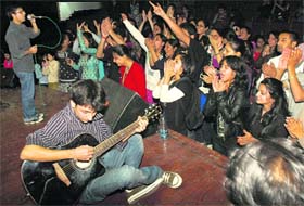 A band performs during a recent rock show