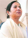 Mamata Banerjee arrives in Parliament to present the Railway Budget in New Delhi