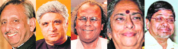 MS Aiyar, Javed Akhtar, Dr RD Munda, B Jayshree, B Mungekar