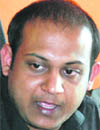 Nitin Jindal addresses mediapersons during a press conference at Student Centre in Panjab University.
