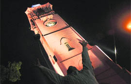 This is the impression given by a person standing below the Clock Tower.