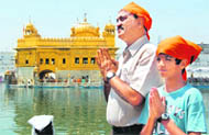 Raj Chengappa with son Aneesh at Amritsar