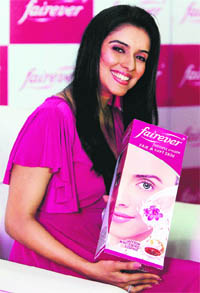 Bollywood actor Asin at a promotional event in Chennai recently.