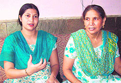Mamta Sodha with her mother. This poor Dalit girl conquered all odds to emerge a winner.