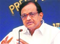 Home Minister P Chidambaram interacts with journalists in New Delhi on Monday.