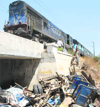 The accident site near Chak Shakur in Jalandhar district.