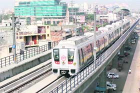 Metro on the Gurgaon-Qutub Minar link became functional