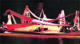 Set design for the play Yatra 1947 by Kewal Dhaliwal