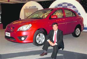 YK Koo, senior director, sales & marketing, Hyundai Motors India Ltd, at the launch of Verna Transform