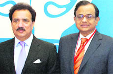 Rehman Malik and P Chidambaram at the SAARC Home Ministers conference in Islamabad on Saturday.