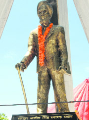 The statue of Sardar Ajit Singh, the uncle of Bhagat Singh, that was unveiled in Dalhousie on Sunday.