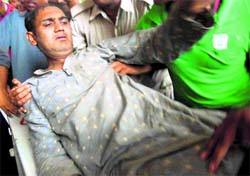 Nishant Patel being taken for treatment in Lucknow.
