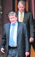 US envoy for Afghanistan and Pakistan Richard Holbrooke (L) after a meeting in New Delhi on Thursday.