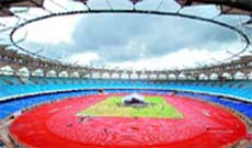 The Jawaharlal Nehru Stadium, main venue for the upcoming Commonwealth Games, was inaugurated on Tuesday in New Delhi.