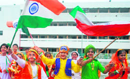 Students of KB DAV, Chandigarh, participate in the Independence Day celebrations on the school premises on Saturday
