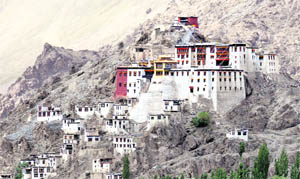 A Buddhist monastery at Spituk near Leh.