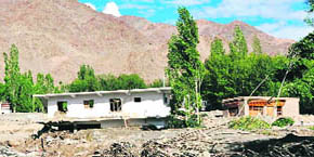 Nearly a month has passed after the Leh cloudburst and flash floods, Saboo village still awaits reconstruction work to start.