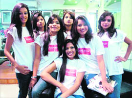 The contestants of Mr & Miss Haryana pose at Makeover Salon in Panchkula on Tuesday night.