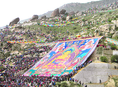The unveiling of the Buddha painting is the highlight of the