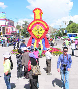 The Norbulingka Square comes alive with festivities