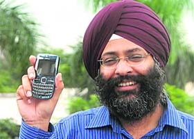 Chandan Dang with newly-launched Nokia C3
