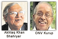 Akhlaq Khan Shahryar and ONV Kurup