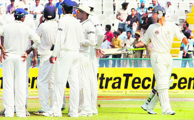 Ricky Ponting-Zaheer Khan spat dominated the first day of the first India- Australia Test in Mohali on Friday.