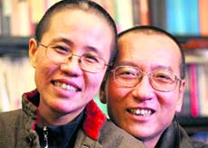 Chinese dissident Liu Xiaobo and his wife Liu Xia in an undated photo released by his family.