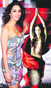 Bollywood actor Mallika Sherawat during a promotional event for her upcoming film Hiss.