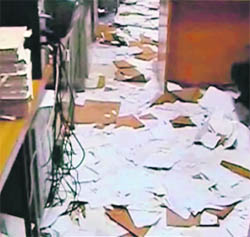 The ransacked office