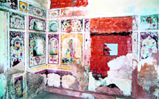 The dilapidated frescoes at Rambagh Palace in Amritsar.