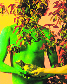 Diwan Manna is neither selfconscious nor embarrassed about using his body as a medium of expression