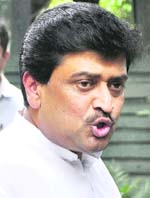 Ashok Chavan talks to mediapersons in New Delhi.