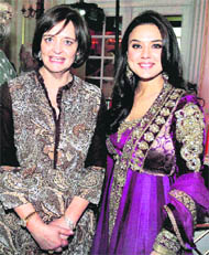 Bollywood actor Preity Zinta with Cherie Blair at the Diwali gala in New York on Monday.