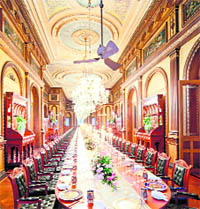 The century-old Falaknuma Palace in Hyderabad that has been converted into a 7-star hotel.