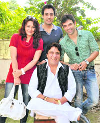 The cast of Tere Ishq Nachaya (clockwise) Mannat Singh, Gavie Chahal, Dakshat and Deep Dhillon pose for The Tribune lensman Parvesh Chauhan at Phase X-Mohali. The movie is due for release this Friday