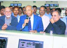 Atomic Energy Commission chairman Srikumar Banerjee announces the feat at Kaiga on Saturday.