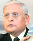Navy chief Admiral Nirmal Verma addresses a press conference in New Delhi