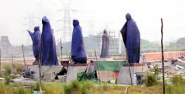 The BR Ambedkar Memorial under construction at Noida Park.