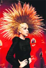 Lady Gaga’s wax figure at the Madame Tussauds in Times Square in New York.