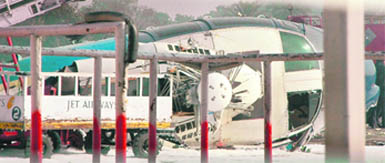 Close call: The Dolphin helicopter that came crashing down immediately after take-off in Chandigarh