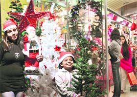 People throng markets ahead of Christmas in Chandigarh on Saturday.