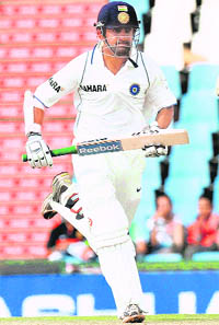 Gautam Gambhir in action in 2nd innings in first Test in Centurion on Saturday.