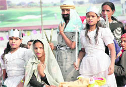 Residents participate in a procession, which began from Kavalry Church at the CMC Chowk and concluded at Holy Cross Church at Sarabha Nagar. The event was organised by The Christian United Federation to mark the beginning of Christmas celebrations in the city.