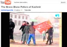 A YouTube grab of stonepelters in Srinagar