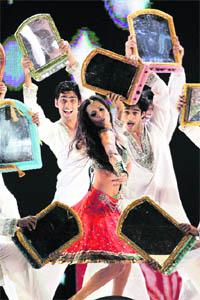 Malaika Arora Khan performs with dancers during the 1860 anniversary celebrations that marked the arrival of Indians in the country 150 years ago at Moses Mabhida Stadium in Durban, South Africa, recently